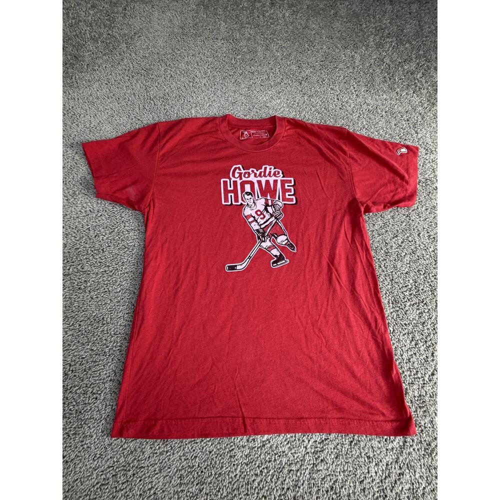 Detroit Red Wings Shirt Mens L Red NHL Hockey Gordie Howe The Mitten State Tee